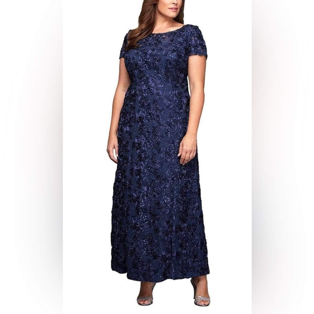 Alex Evenings Rosette A-Line Gown